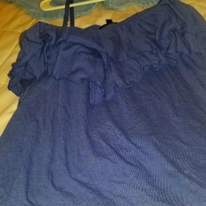 Blue Victoria's secret ruffle tank top size xl